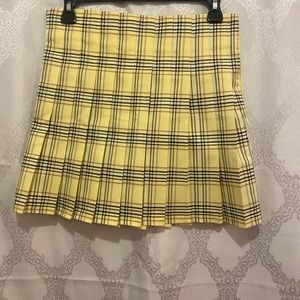 Yellow school girl mini skirt